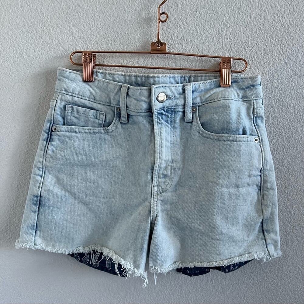 Old Navy OG Bleach Fade Vibe Shorts Y2K 90s Paisley Peak a Book Pockets Raw Hem
